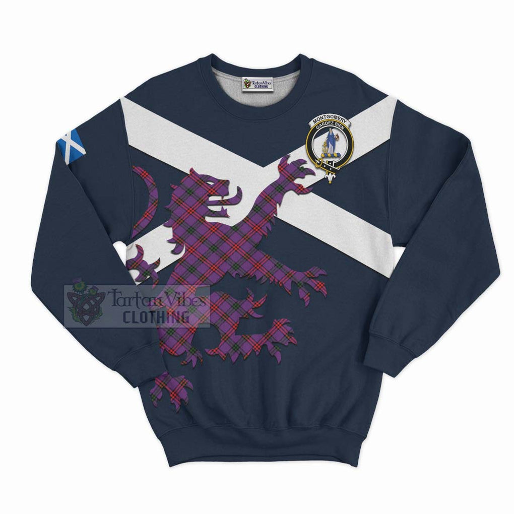 Tartan Vibes Clothing Montgomery Tartan Lion Rampant Sweatshirt – Proudly Display Your Heritage with Alba Gu Brath and Clan Name