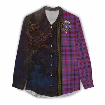 Montgomery Tartan Family Crest Women's Casual Shirt Alba Gu Brath Be Brave Lion Ancient Style