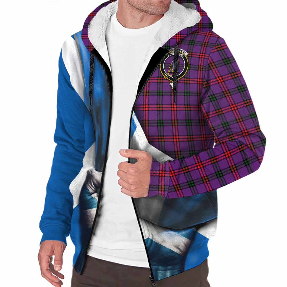 Tartan Vibes Clothing Montgomery Tartan Sherpa Hoodie with Family Crest Scotland Patriotic Style