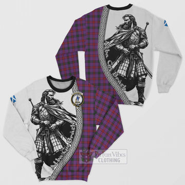 Montgomery Tartan Clan Crest Sweatshirt with Highlander Warrior Celtic Style