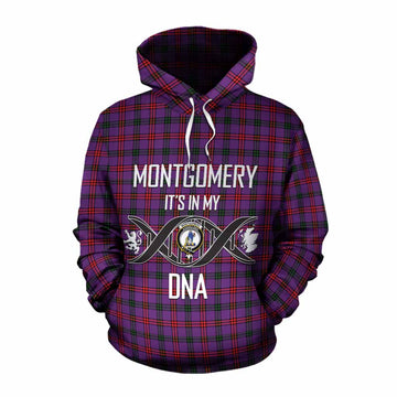 Montgomery Tartan Cotton Hoodie with Family Crest DNA In Me Style