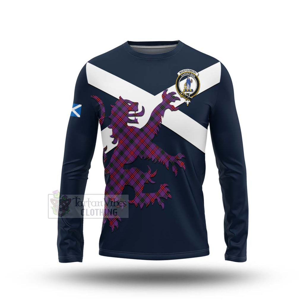 Tartan Vibes Clothing Montgomery Tartan Lion Rampant Long Sleeve T-Shirt – Proudly Display Your Heritage with Alba Gu Brath and Clan Name