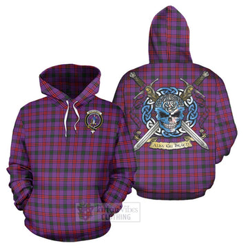 Montgomery Tartan Hoodie with Family Crest Celtic Skull Style