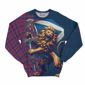 Montgomery Tartan Family Crest Sweatshirt with Scottish Majestic Lion