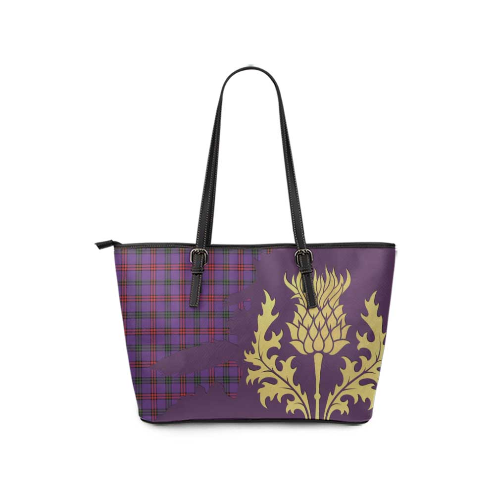 Montgomery Tartan Leather Tote Bag Gold Thistle Style - Tartan Vibes Clothing