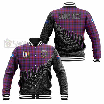 Montgomery Crest Tartan Baseball Jacket with New Zealand Silver Fern Half Style