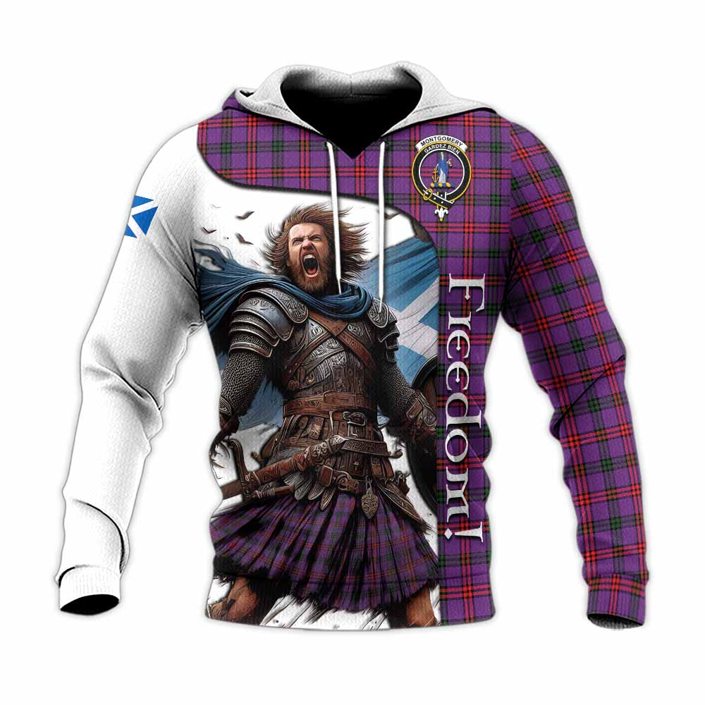 Tartan Vibes Clothing Montgomery Crest Tartan Knitted Hoodie Inspired by the Freedom of Scottish Warrior