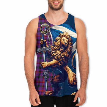 Montgomery Tartan Family Crest Men's Tank Top with Scottish Majestic Lion