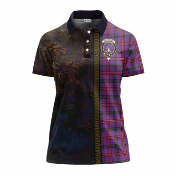 Montgomery Tartan Family Crest Women's Polo Shirt Alba Gu Brath Be Brave Lion Ancient Style