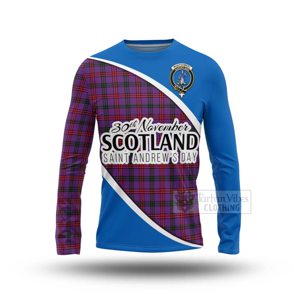 Tartan Vibes Clothing Montgomery Family Crest Tartan Long Sleeve T-Shirt Celebrate Saint Andrew's Day in Style