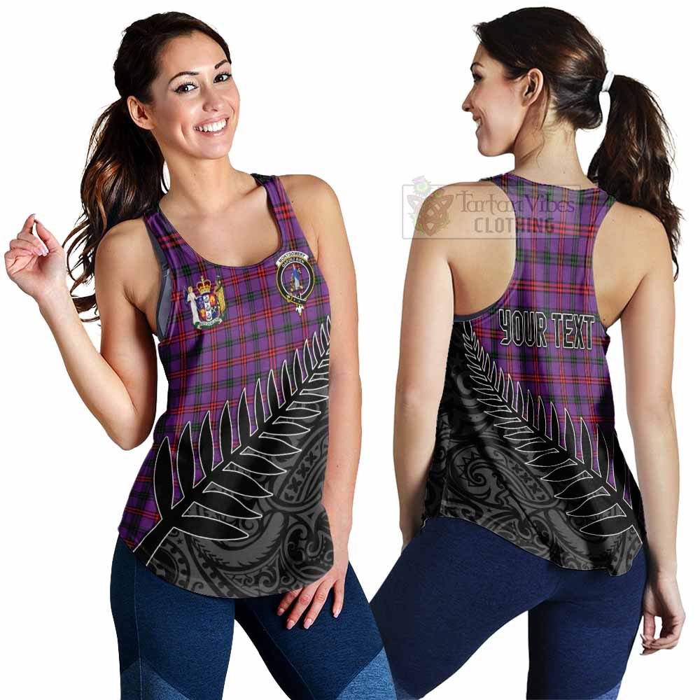 Tartan Vibes Clothing Montgomery Crest Tartan Women's Racerback Tanks with New Zealand Silver Fern Half Style