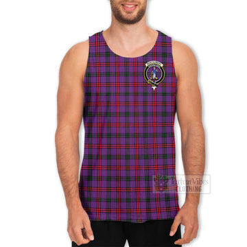 Montgomery Tartan Men's Tank Top with Family Crest Celtic Skull Style