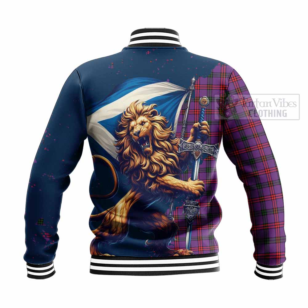 Tartan Vibes Clothing Montgomery Tartan Family Crest Baseball Jacket with Scottish Majestic Lion