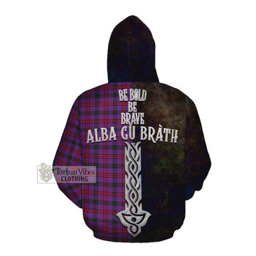 Montgomery Tartan Family Crest Cotton Hoodie Alba Gu Brath Be Brave Lion Ancient Style Pullover Hoodie - Tartan Vibes Clothing