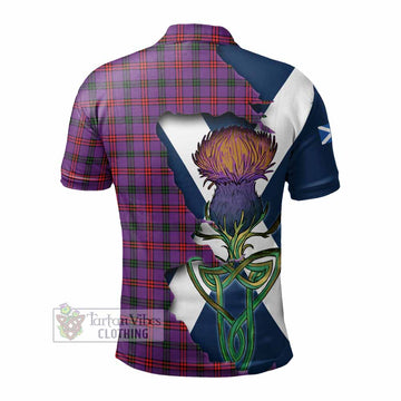 Montgomery Tartan Family Crest Polo Shirt Scottish Thistle Celtic Inspired