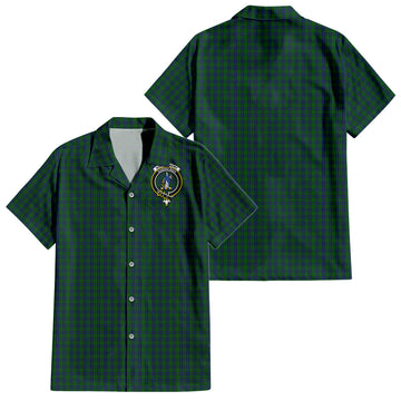 Montgomery Tartan Short Sleeve Button Down Shirt with Family Crest