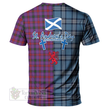 Montgomery Tartan T-Shirt Happy St. Andrew's Day Half Tartan Style