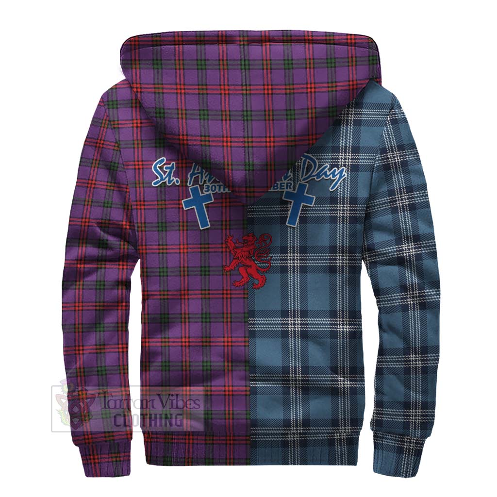 Tartan Vibes Clothing Montgomery Tartan Sherpa Hoodie Happy St. Andrew's Day Half Tartan Style