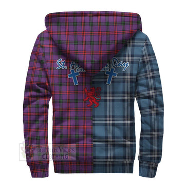 Montgomery Tartan Sherpa Hoodie Happy St. Andrew's Day Half Tartan Style