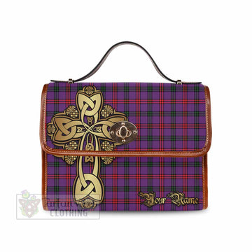 Montgomery Tartan Waterproof Canvas Bag Golden Thistle Celtic Cross Style