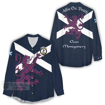 Montgomery Tartan Lion Rampant Women's Casual Shirt Proudly Display Your Heritage with Alba Gu Brath and Clan Name