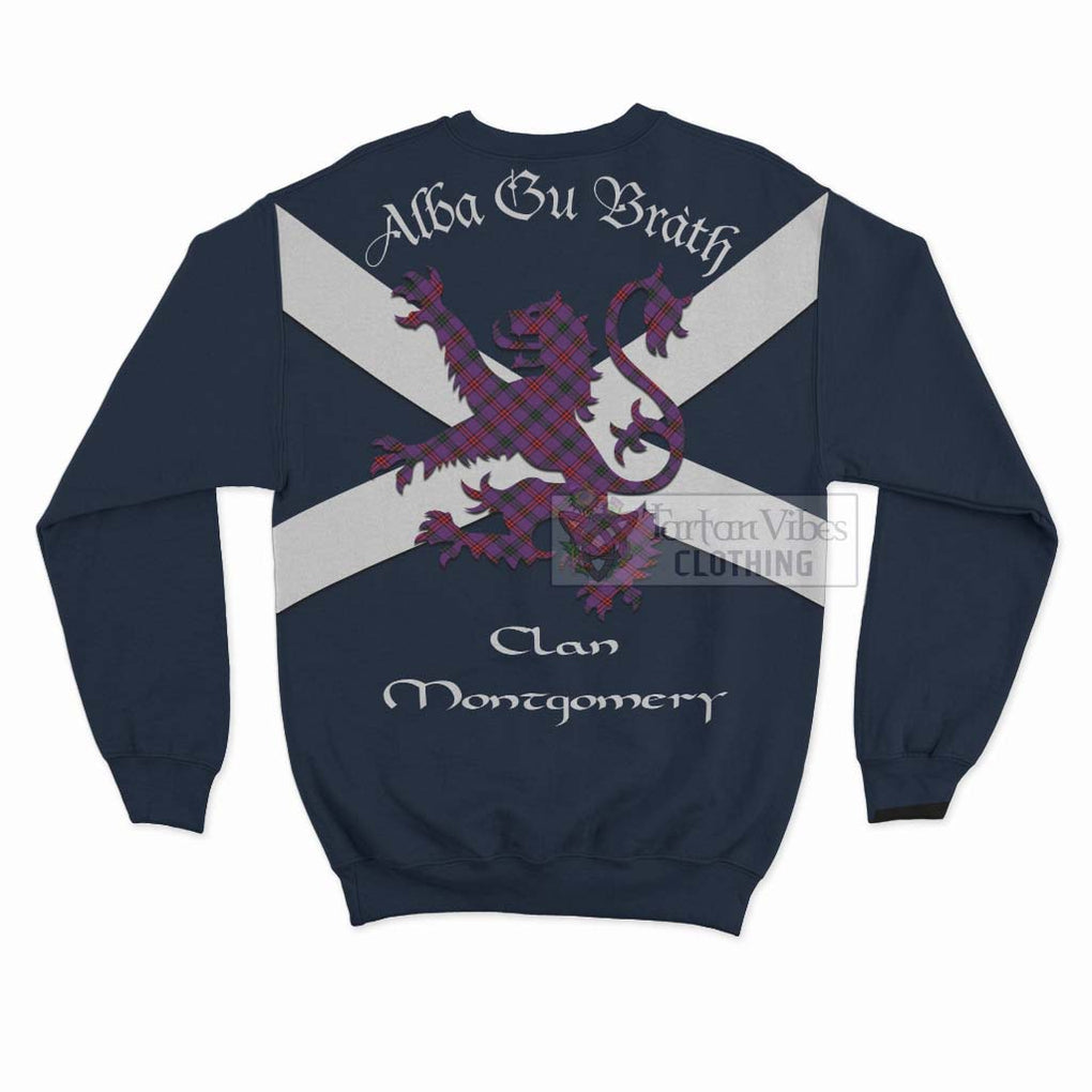 Tartan Vibes Clothing Montgomery Tartan Lion Rampant Sweatshirt – Proudly Display Your Heritage with Alba Gu Brath and Clan Name