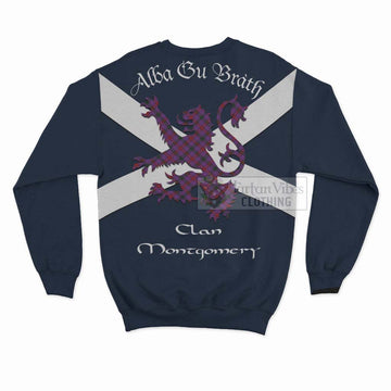 Montgomery Tartan Lion Rampant Sweatshirt  Proudly Display Your Heritage with Alba Gu Brath and Clan Name