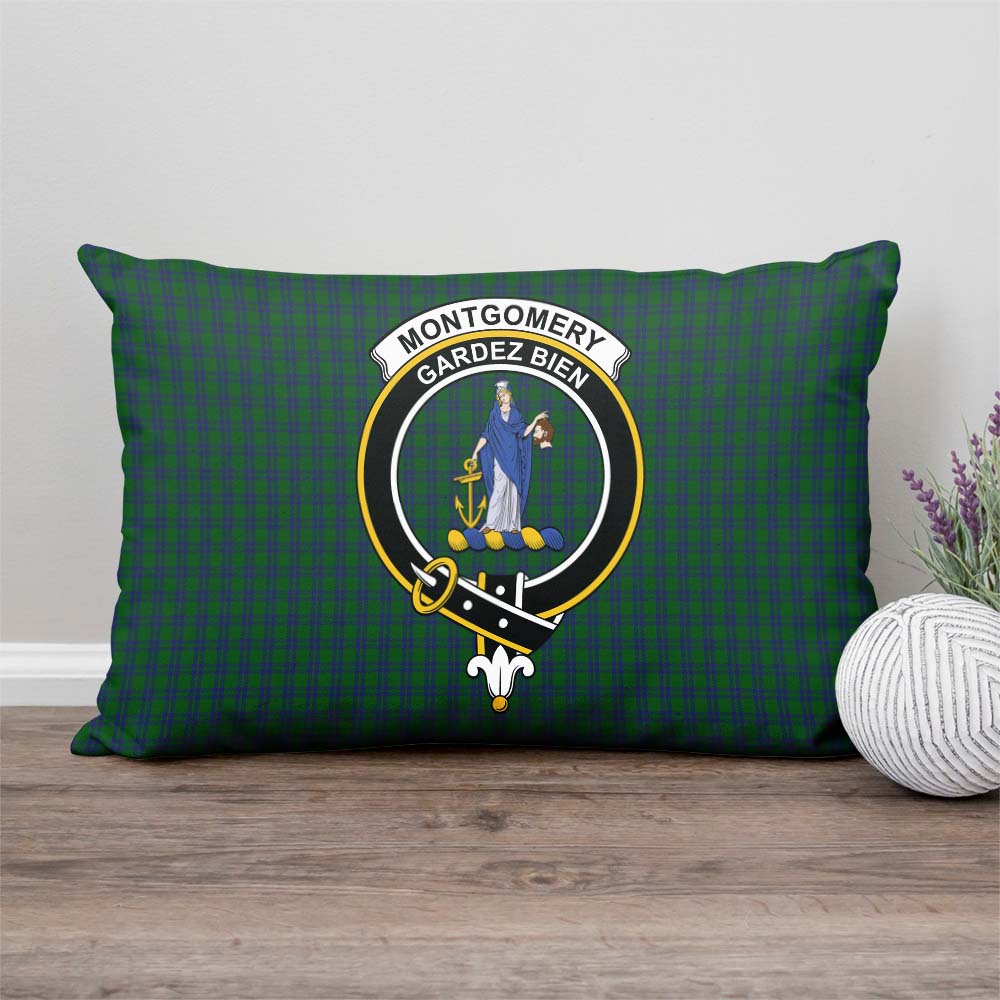 Montgomery Tartan Pillow Cover with Family Crest Rectangle Pillow Cover - Tartanvibesclothing
