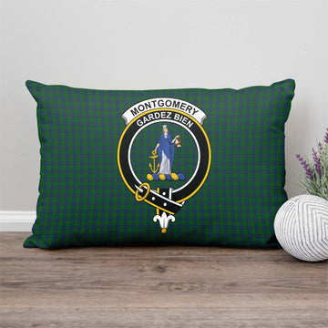 Montgomery Tartan Pillow Cover with Family Crest