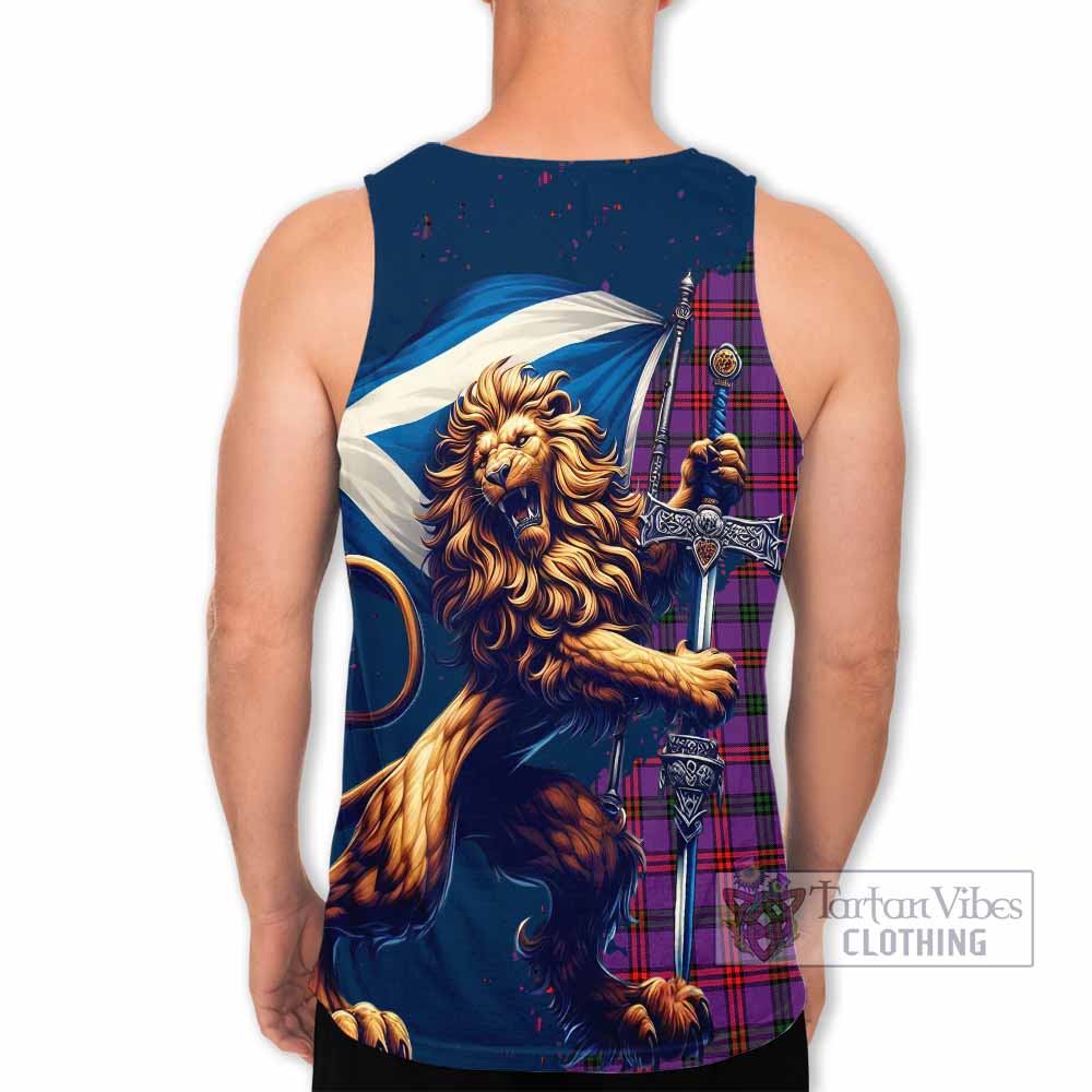 Tartan Vibes Clothing Montgomery Tartan Family Crest Men's Tank Top with Scottish Majestic Lion