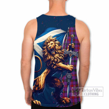 Montgomery Tartan Family Crest Men's Tank Top with Scottish Majestic Lion