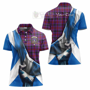 Montgomery Tartan Women's Polo Shirt with Family Crest Scotland Patriotic Style