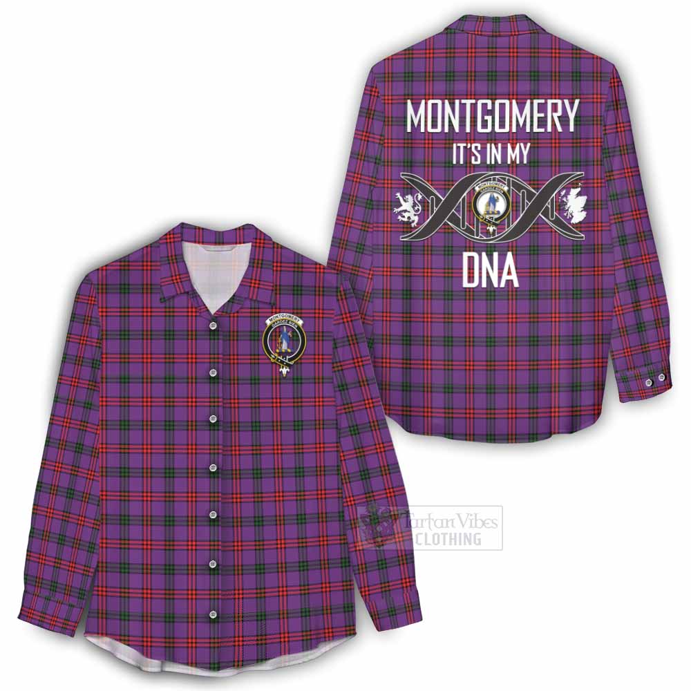 Tartan Vibes Clothing Montgomery Tartan Women's Casual Shirt with Family Crest DNA In Me Style