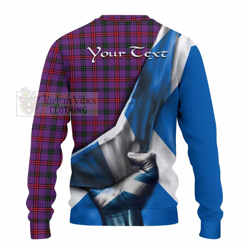 Tartan Vibes Clothing Montgomery Tartan Knitted Sweater with Family Crest Scotland Patriotic Style