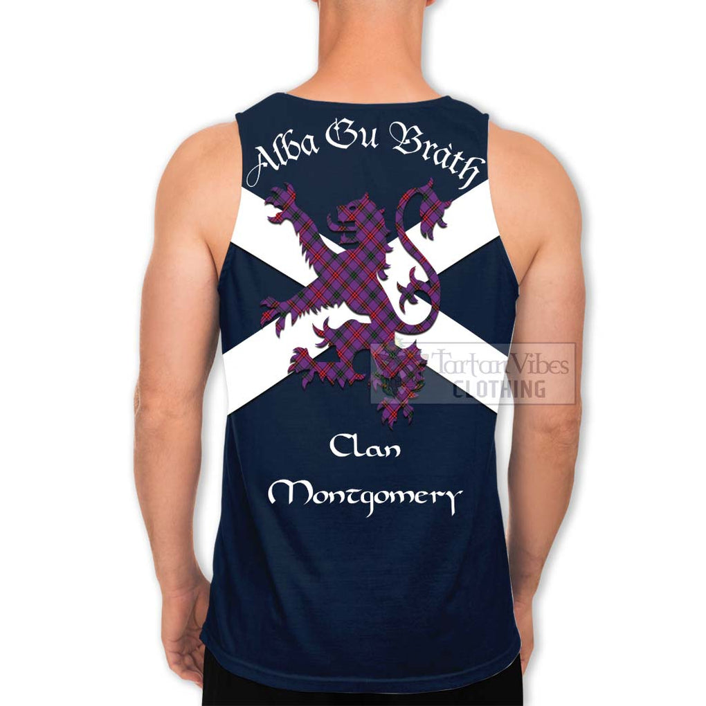 Tartan Vibes Clothing Montgomery Tartan Lion Rampant Men's Tank Top – Proudly Display Your Heritage with Alba Gu Brath and Clan Name