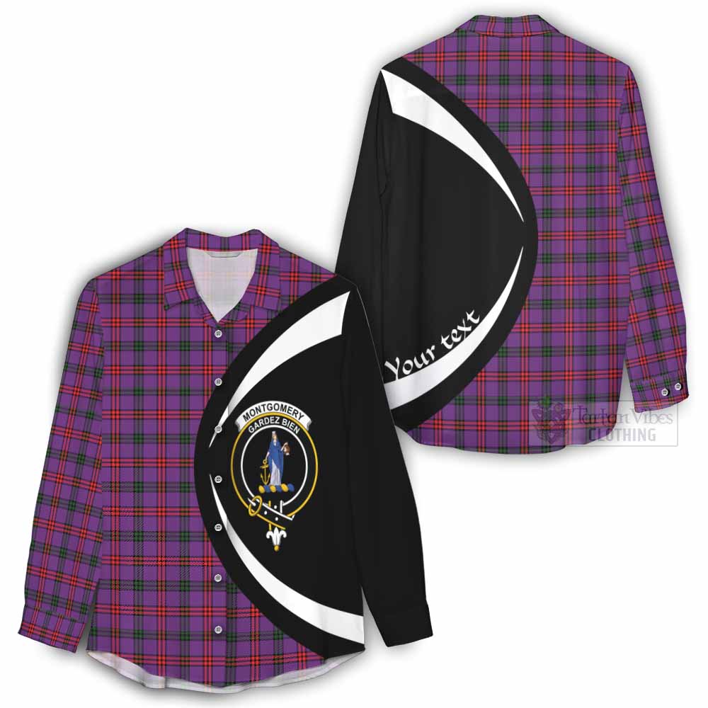 Tartan Vibes Clothing Montgomery Tartan Women's Casual Shirt with Family Crest Circle Style