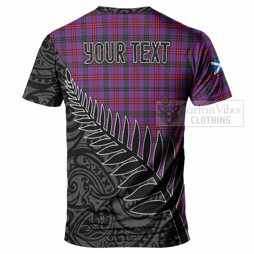 Tartan Vibes Clothing Montgomery Crest Tartan T-Shirt with New Zealand Silver Fern Half Style