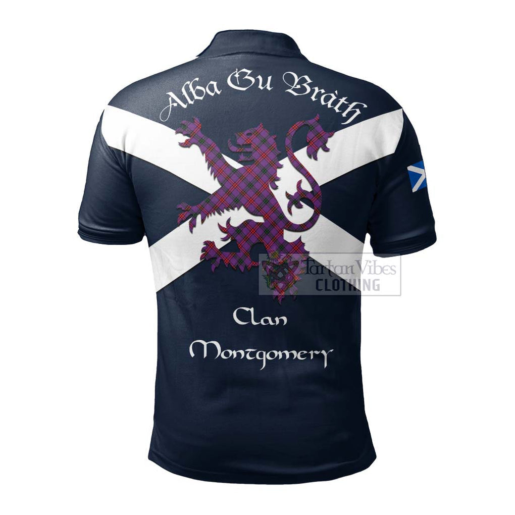 Tartan Vibes Clothing Montgomery Tartan Lion Rampant Polo Shirt – Proudly Display Your Heritage with Alba Gu Brath and Clan Name