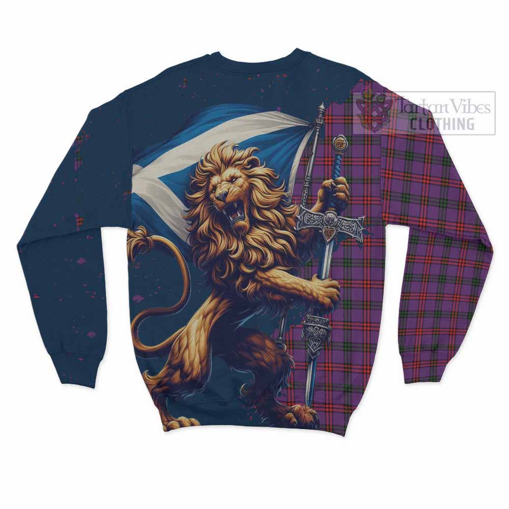 Tartan Vibes Clothing Montgomery Tartan Family Crest Sweatshirt with Scottish Majestic Lion