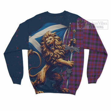 Montgomery Tartan Family Crest Sweatshirt with Scottish Majestic Lion