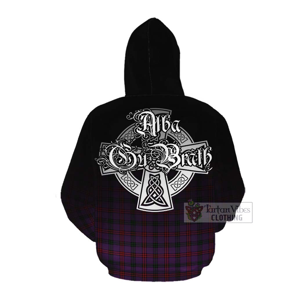 Tartan Vibes Clothing Montgomery Tartan Cotton Hoodie Featuring Alba Gu Brath Family Crest Celtic Inspired