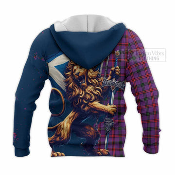 Montgomery Tartan Family Crest Knitted Hoodie with Scottish Majestic Lion