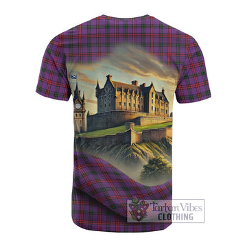 Montgomery Tartan Family Crest Cotton T-shirt with Scottish Ancient Castle Style - Tartan Vibes Clothing
