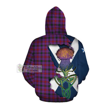 Montgomery Tartan Family Crest Cotton Hoodie Scottish Thistle Celtic Inspired Pullover Hoodie - Tartan Vibes Clothing
