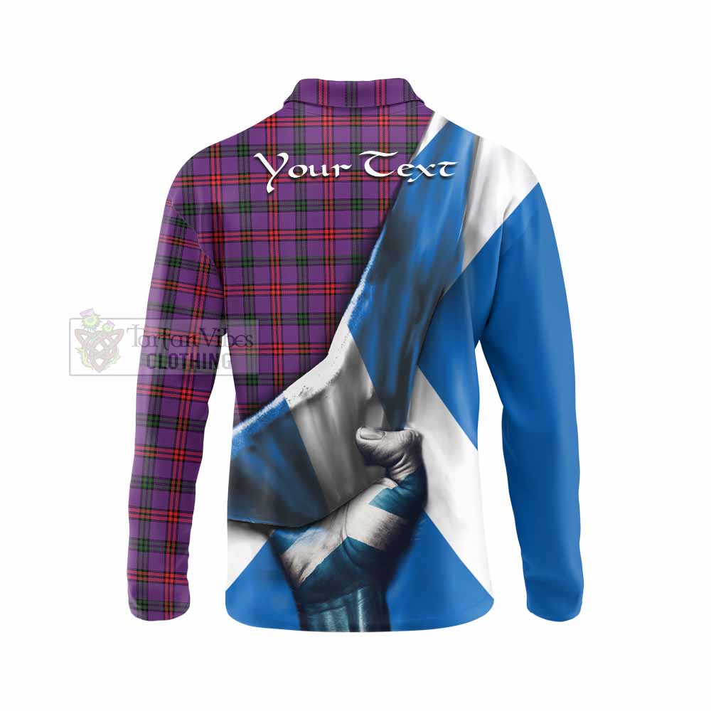 Tartan Vibes Clothing Montgomery Tartan Long Sleeve Polo Shirt with Family Crest Scotland Patriotic Style