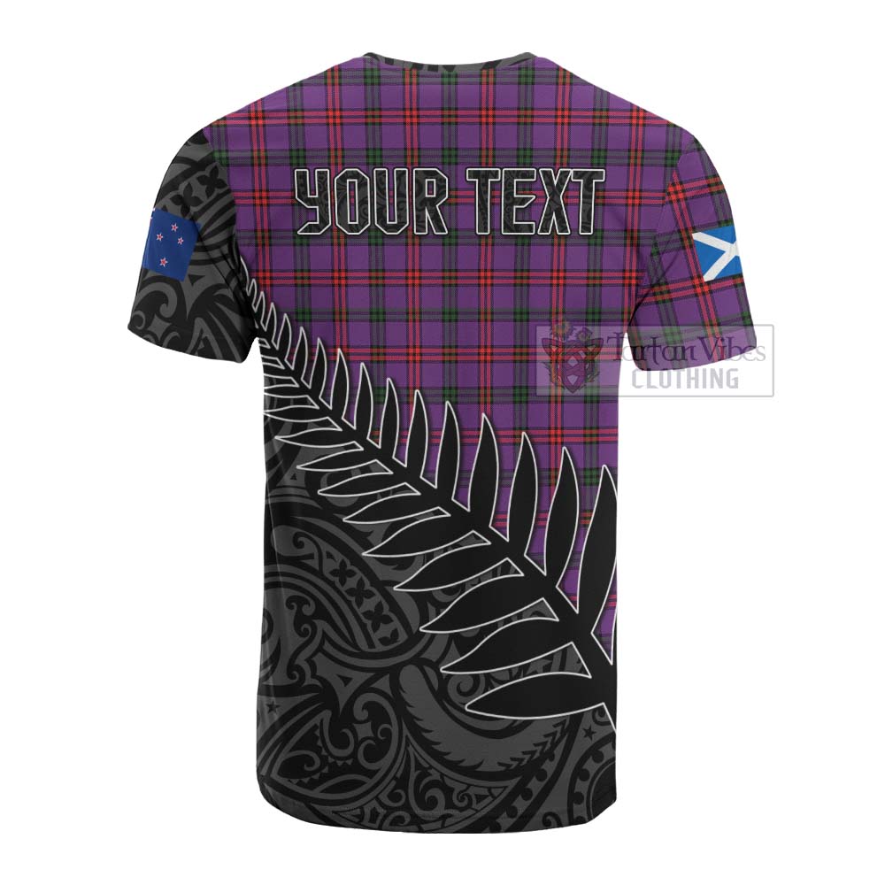 Tartan Vibes Clothing Montgomery Crest Tartan Cotton T-shirt with New Zealand Silver Fern Half Style