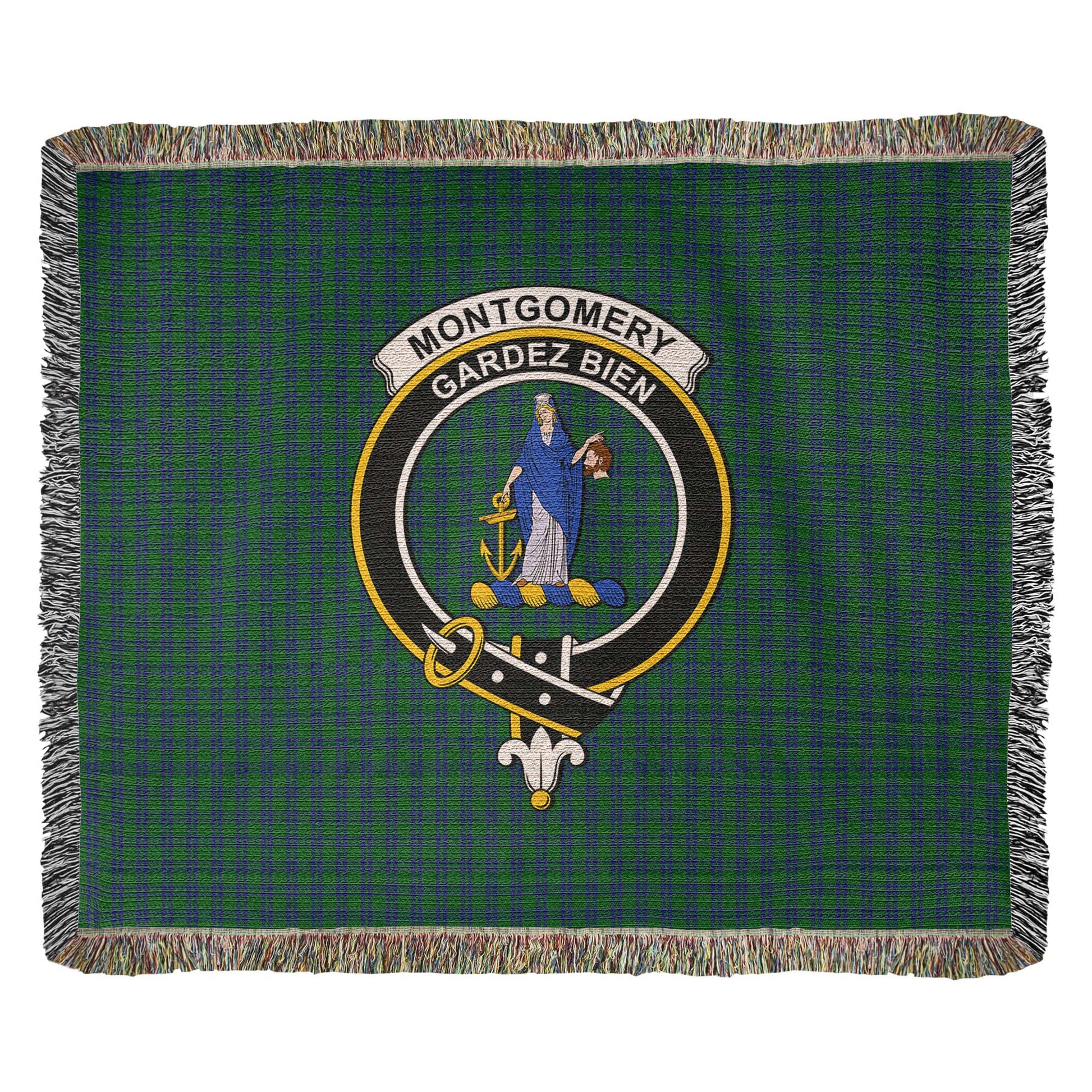 Tartan Vibes Clothing Montgomery Tartan Woven Blanket with Family Crest