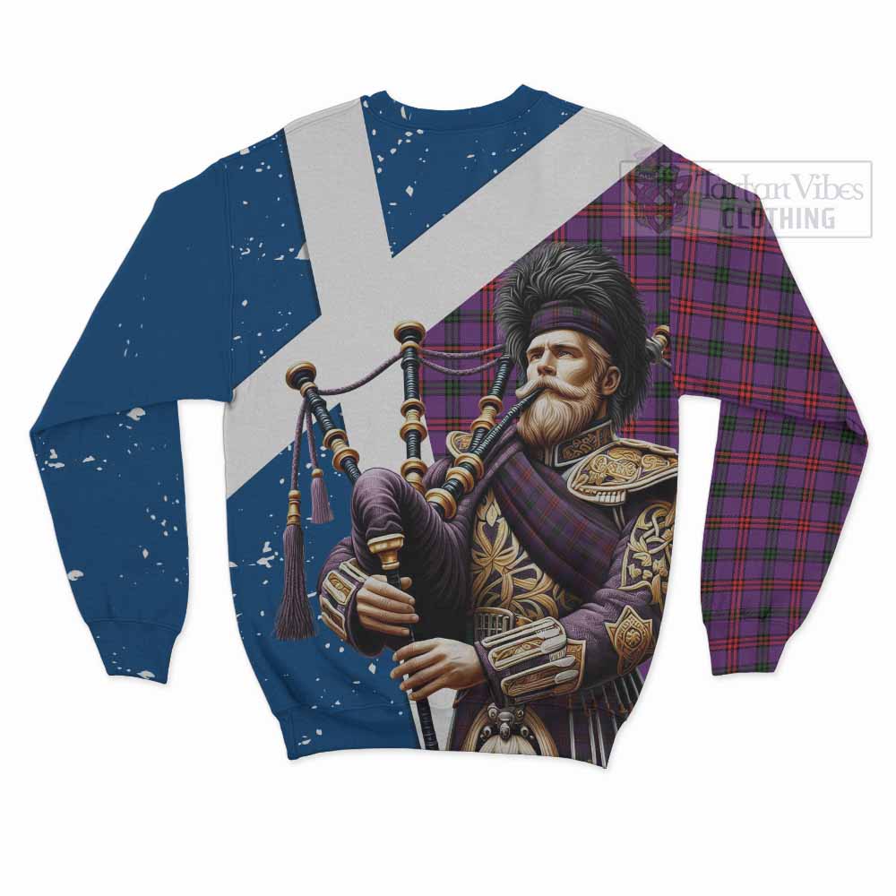 Tartan Vibes Clothing Montgomery Tartan Sweatshirt with Family Crest Scottish Bagpiper Vibes