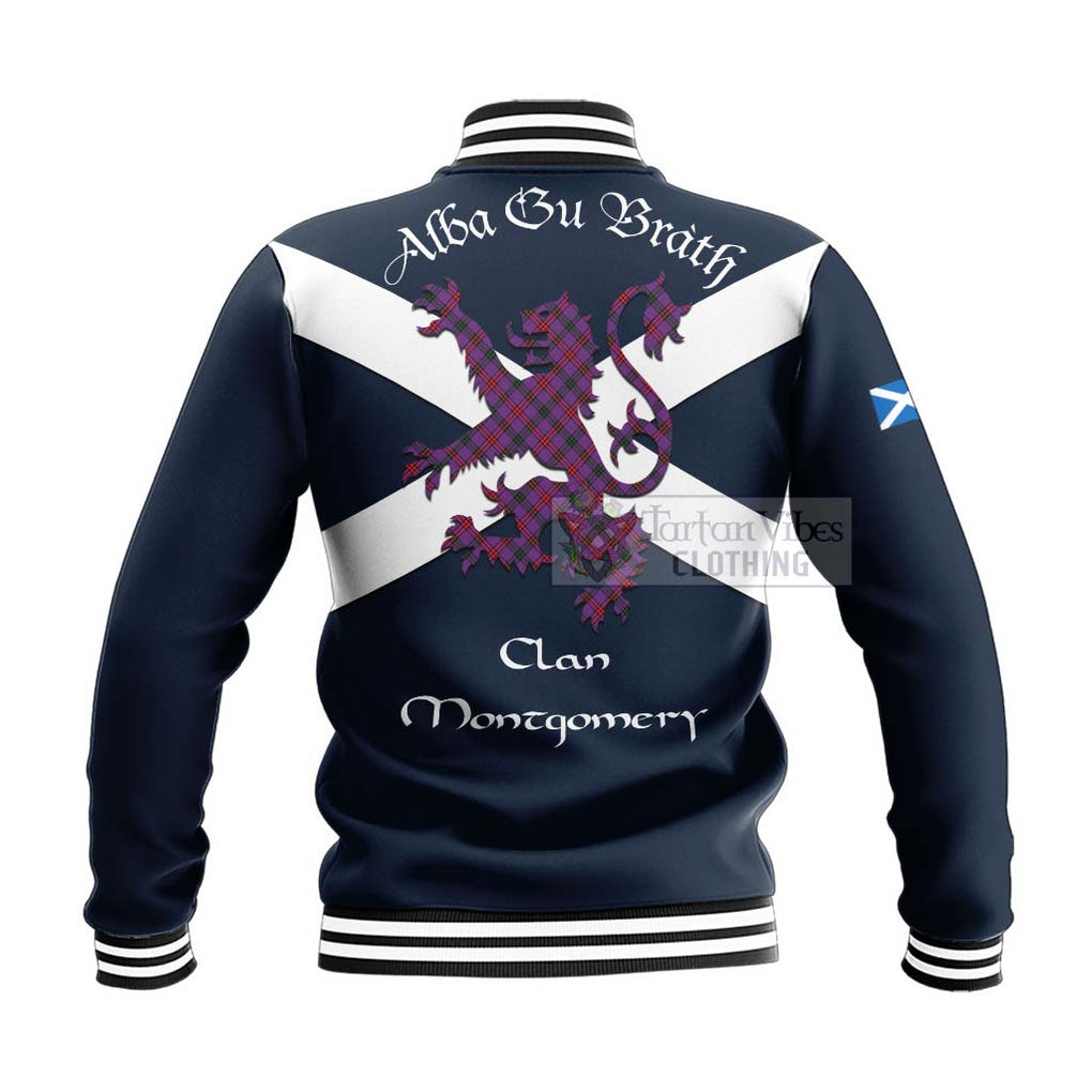 Tartan Vibes Clothing Montgomery Tartan Lion Rampant Baseball Jacket – Proudly Display Your Heritage with Alba Gu Brath and Clan Name