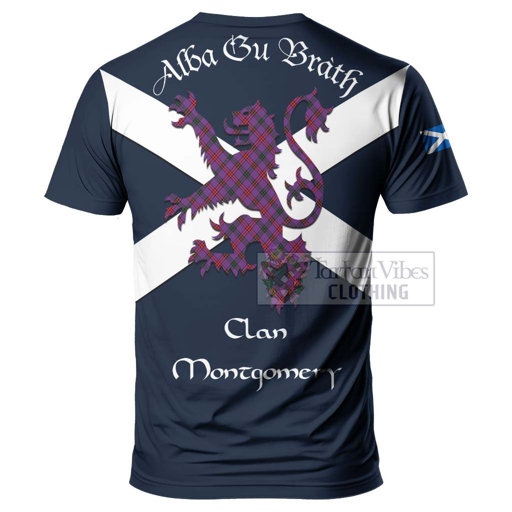 Tartan Vibes Clothing Montgomery Tartan Lion Rampant T-Shirt – Proudly Display Your Heritage with Alba Gu Brath and Clan Name